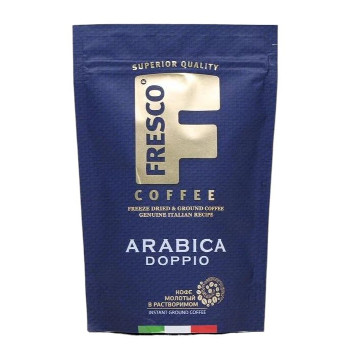 Кофе растворимый Fresco Arabica Doppio (Фреско Допио) с добавлением молотого, мягкая упаковка 190 грамм #1