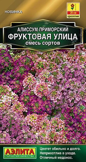 Семена Алиссум Фруктовая улица, смесь сортов (0,05 г) - Агрофирма Аэлита  #1