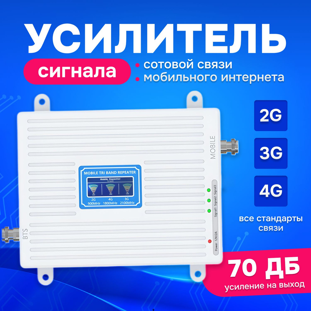 Усилитель сигнала сотовой связи и интернета. Репитер LTE, 4G, 3G, 2G (1  антенна) - купить с доставкой по выгодным ценам в интернет-магазине OZON  (1504620416)