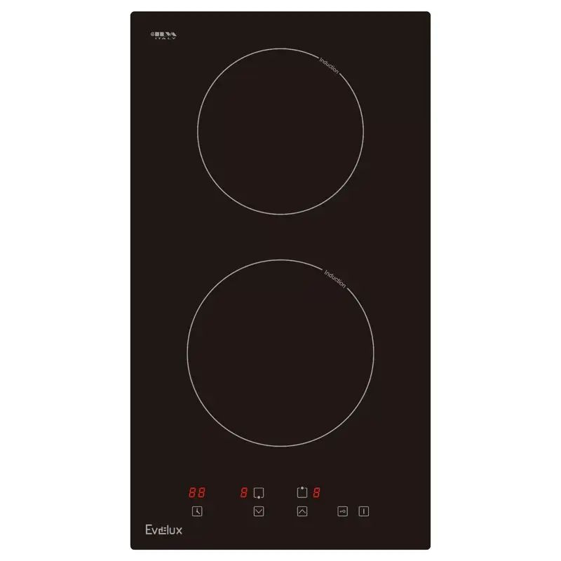 Встраиваемая индукционная панель EVELUX EI 3020, независимая, 2 конфорки, 9 уровней, чёрная  #1