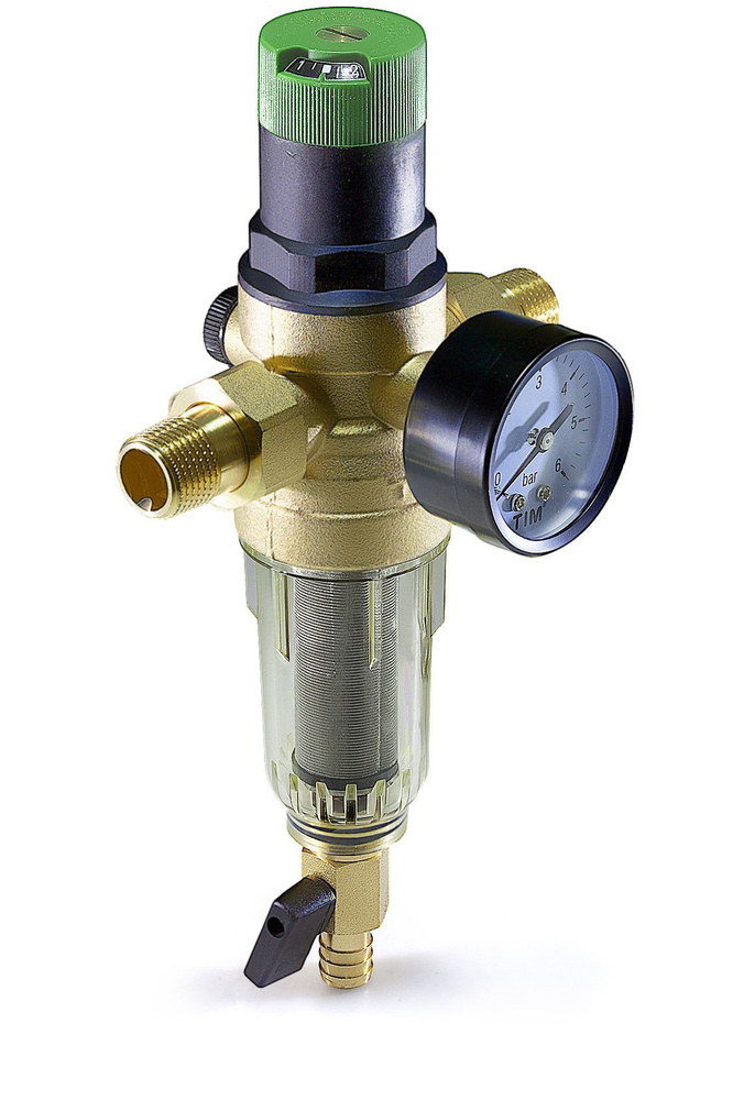 Фильтр промывной с регулятором давления для холодной воды 1" TIM JH-3008  #1
