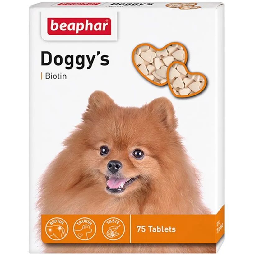 Кормовая добавка для собак с Биотином Beaphar DOGGYS BIOTIN, 75 таб (Нидерланды)  #1