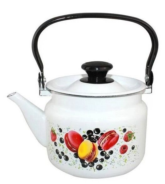 Чайник эмалированный КМЗ Сластена, белый 2л / кухонная утварь  #1