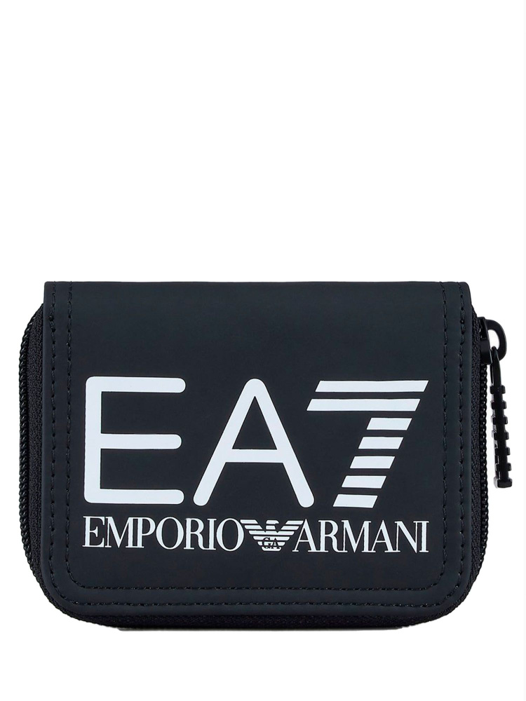 Кошелек Ea7 Emporio Armani Zip Around Wa Black/White Logo (Б/Р) #1