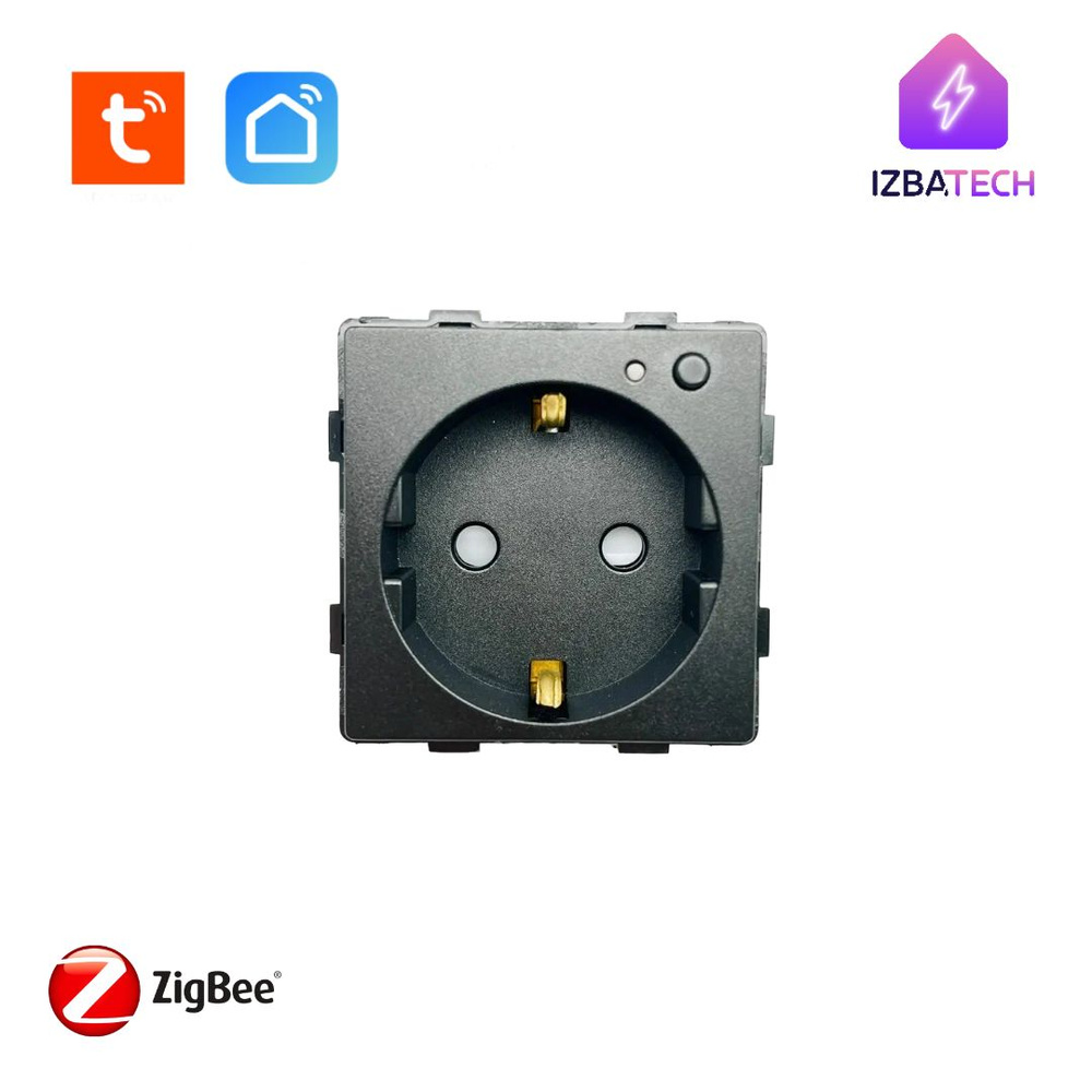 Умная розетка Zigbee с Алисой на 16А без рамки черная для круглого  подрозетника с заземлением и защитой от детей, модуль умной розетки без  рамки - купить с доставкой по выгодным ценам в