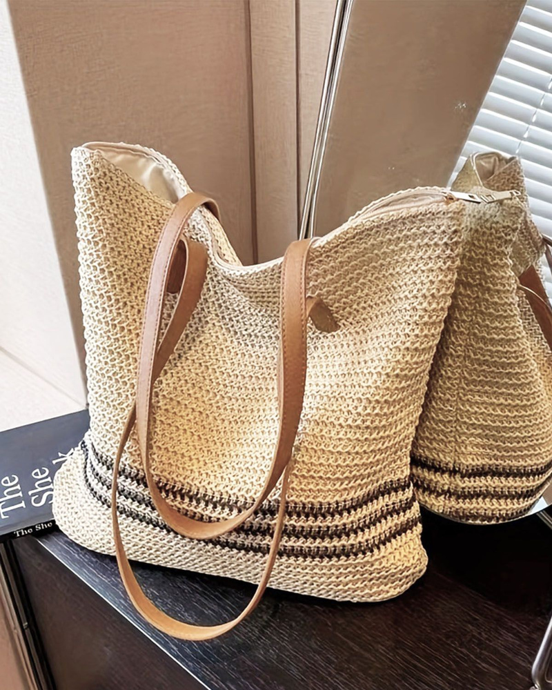 Сумка шопер летняя плетеная соломенная для пляжа и города светло ...