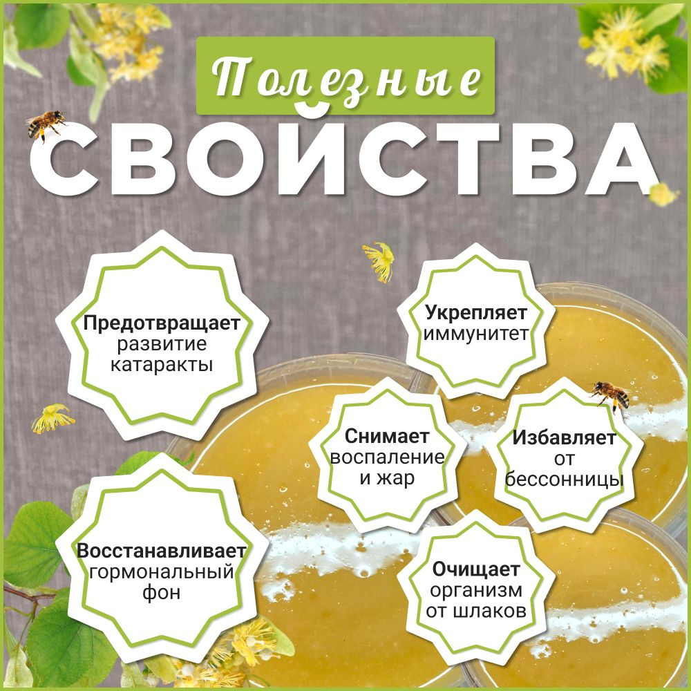 Мед липовый липа натуральный мед 2024 1 кг - купить с доставкой по ...