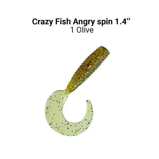 Силиконовые приманки Crazy Fish Angry spin 1.4" 78-35-1-6, кальмар, 10 шт. Приманка для рыбалки, 35 мм. #1