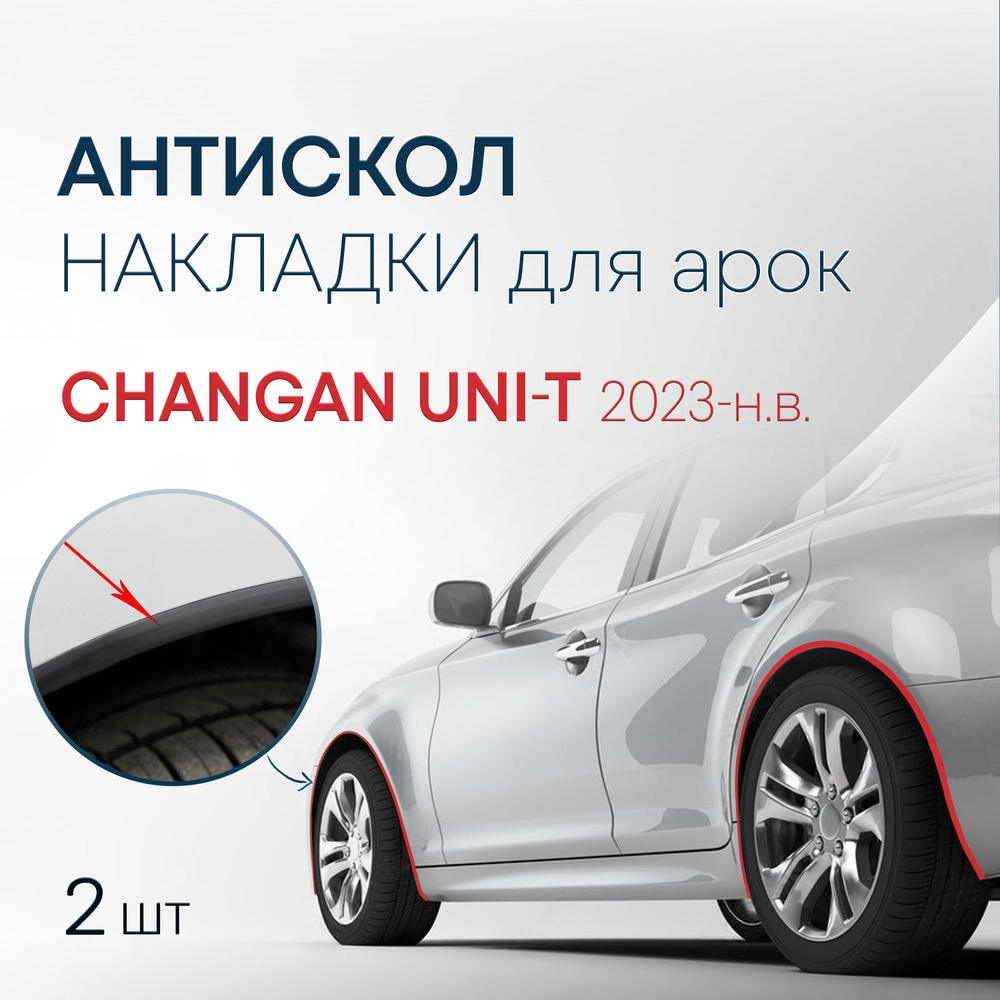 Накладки на колесные арки (2 шт.) для Changan UNI-T 2023-н.в. / антискол для 2-х арок Чанган Юни-Т  #1