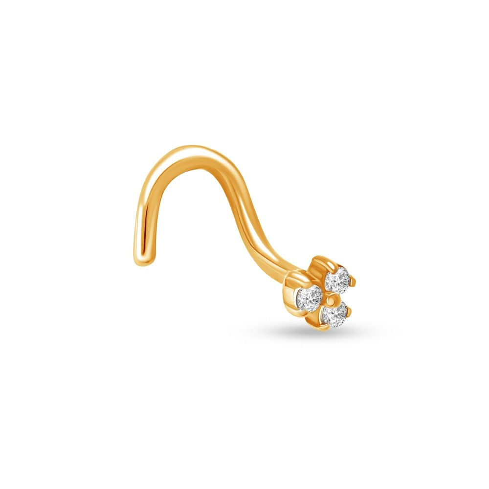 Пирсинг в нос с фианитами из красного золота 585 пробы 585GOLD #1