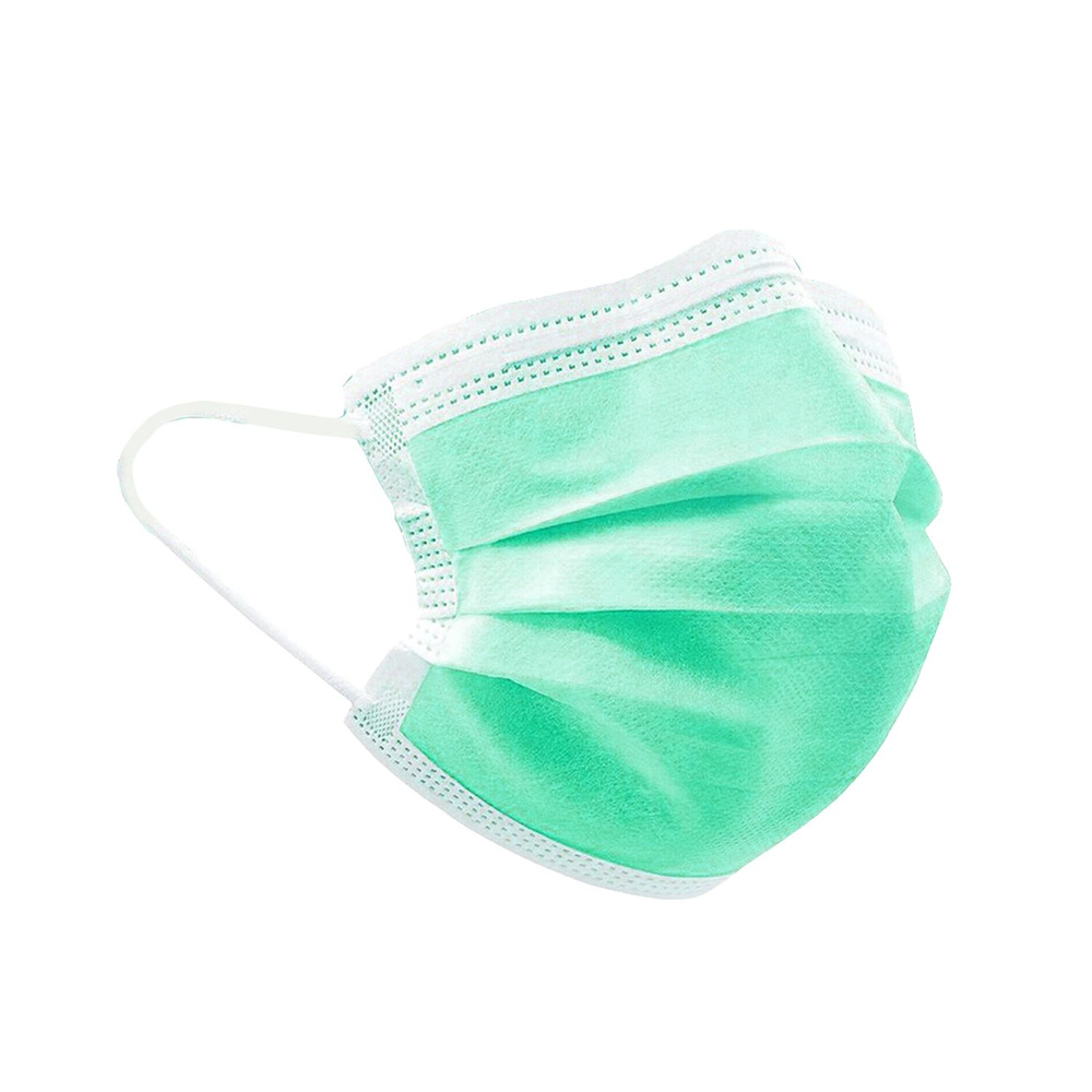 Маска медицинская 3-х слойная, одноразовая Медицина 3-layer medical mask, 50 шт, зеленая  #1