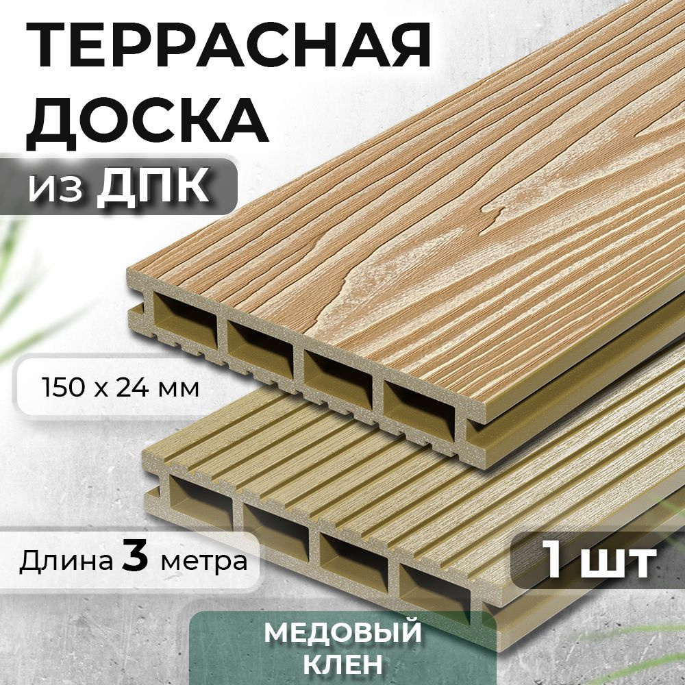 Террасная доска из ДПК Decking Urban, 150х24х3000 0,45м2 орех (Медовый Клен)  #1