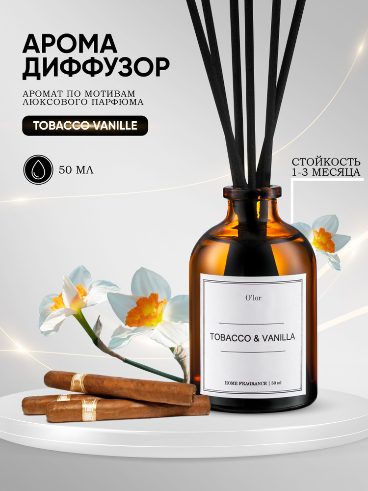 Ароматический диффузор Tobacco vanilla / ароматизатор для дома с палочками 50 мл  #1