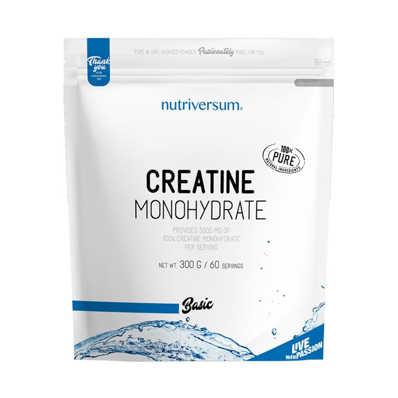 Nutriversum Basic Creatine Monohydrate / Нутриверсум Креатин Моногидрат 300 гр - Взрывная сила, мышечный #1