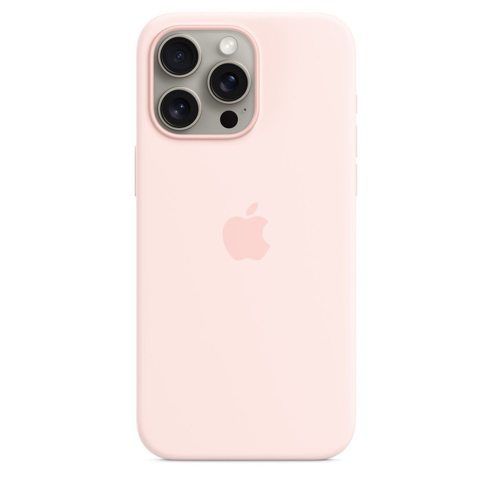 Чехол для Iphone 15 pro max, Mag safe, Silicon case, light pink #1