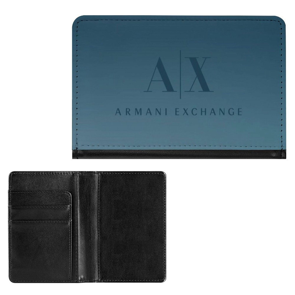 Armani Exchange Обложка для паспорта, Черный/ Органайзер для документов и карт.  #1