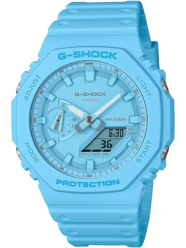 Противоударные мужские наручные часы Casio G-Shock GA-2100-2A2 с подсветкой, будильником и секундомером #1