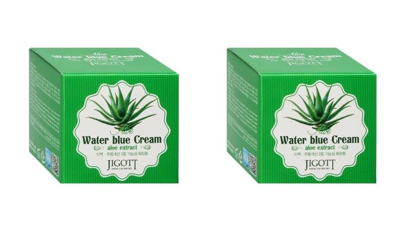 Jigott Крем для лица Aloe Water Blue Cream, с экстрактом алоэ, 70 мл, 2 шт  #1