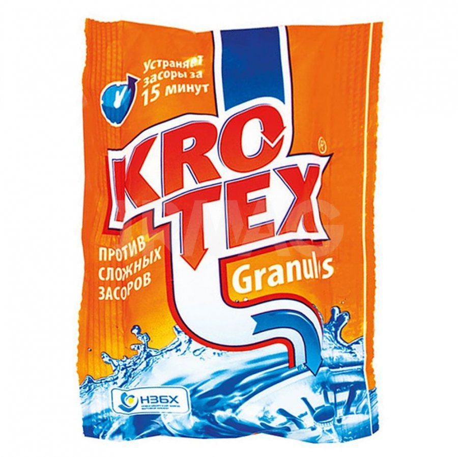 Krotex Средство для прочистки труб Granules, 90 г, 10 шт #1