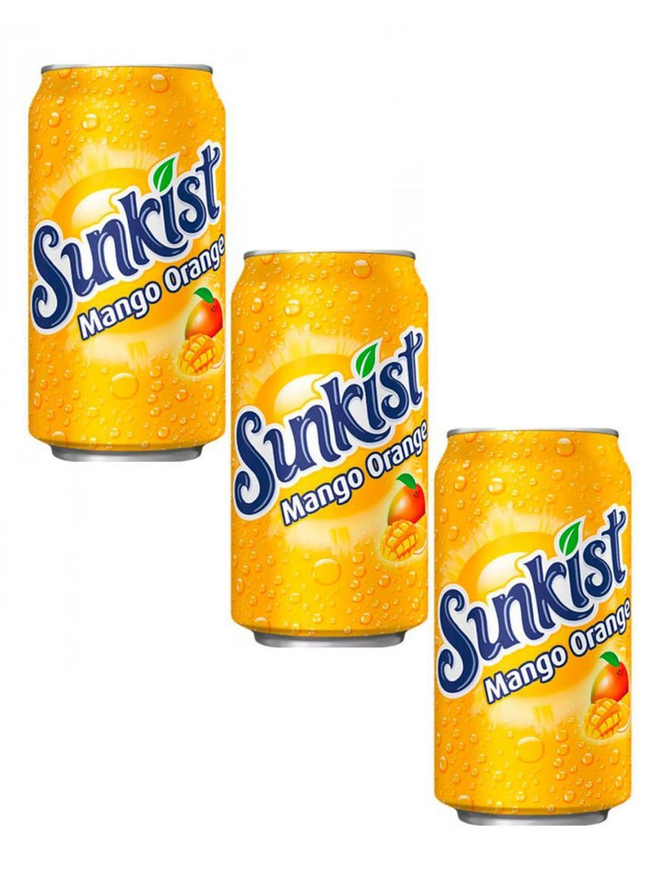 Газированный напиток Sunkist Mango Манго, 355 мл х 3 шт #1