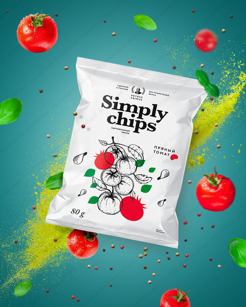 Чипсы картофельные Simply chips Пряный томат, 80 г #1