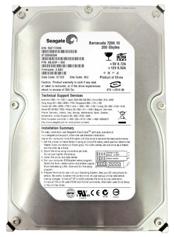 Seagate 200 ГБ Внутренний жесткий диск (9BJ03F)  #1