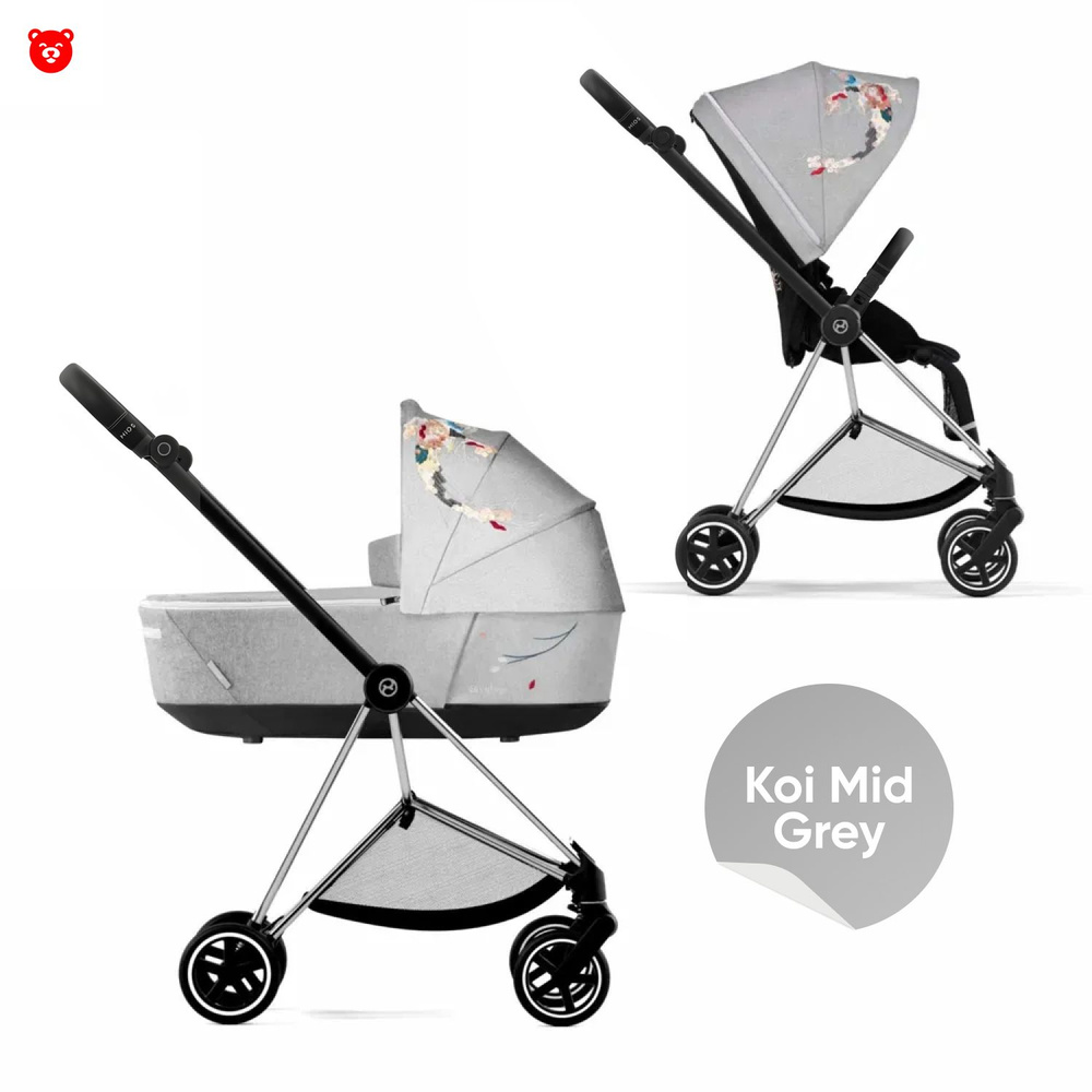 Cybex Mios III Коляска 2 в 1, шасси Chrome, черная ручка, текстиль Koi mid Grey  #1