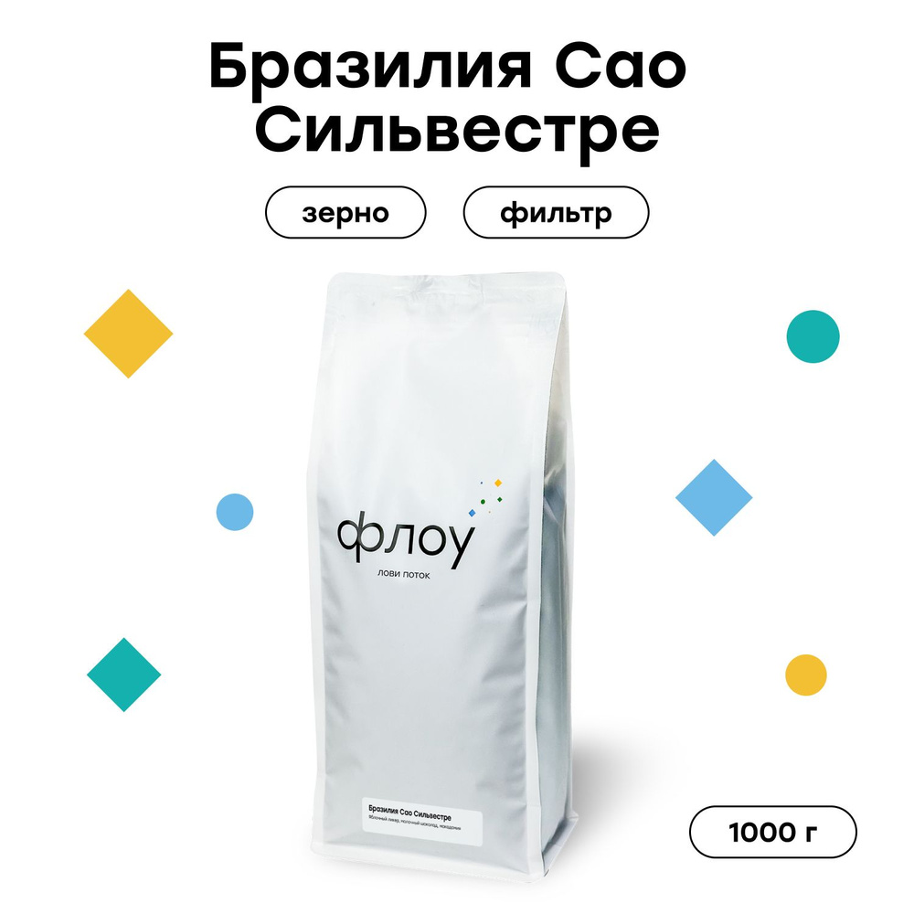 Кофе в зернах ФЛОУ Бразилия Сао Сильвестре, 1000 гр #1