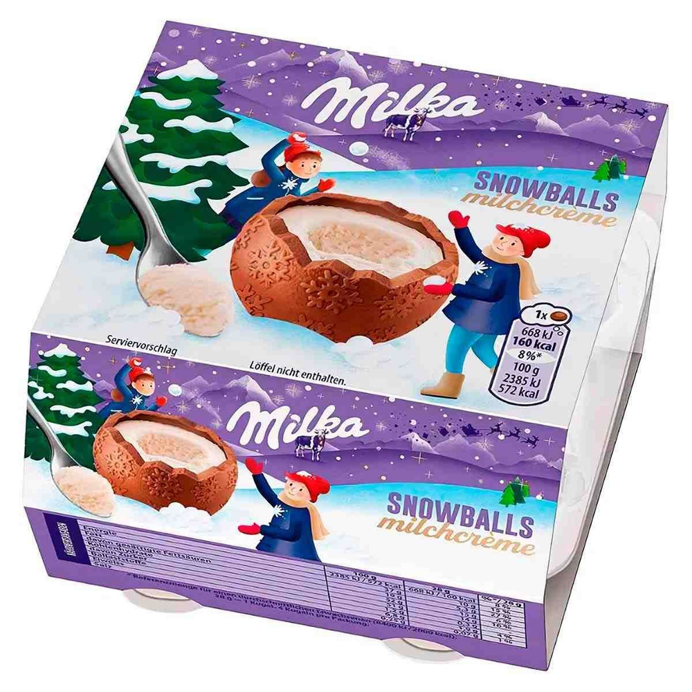 Новогодние сладкие шоколадные яйца Milka OREO Snowballs, 112 г #1