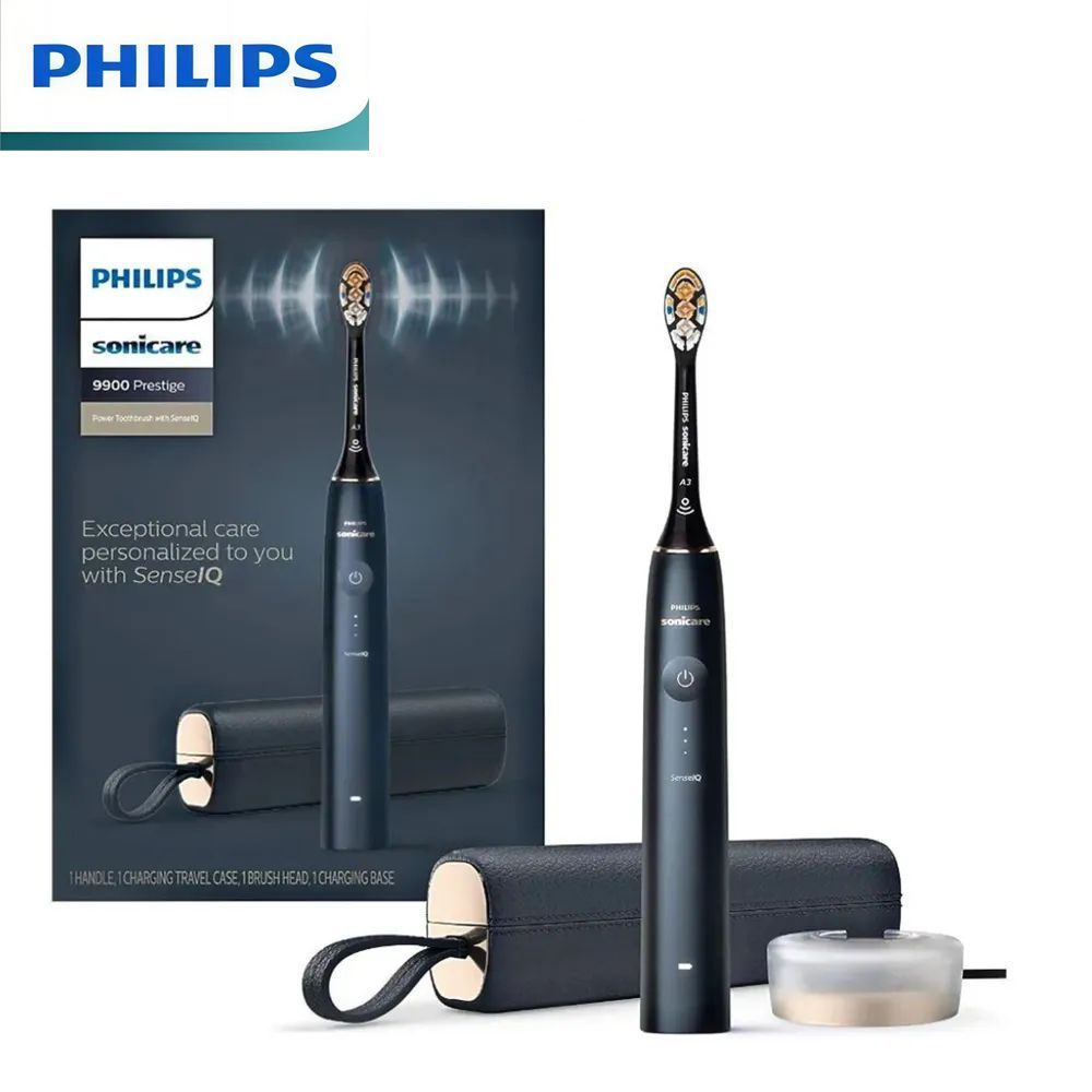 Philips Набор электрических зубных щеток Diamond Clean Prestige 9900 HX9996, темно-синий  #1