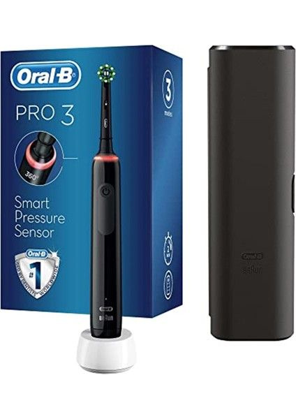 Oral-B Электрическая зубная щетка Перезаряжаемая зубная щетка Oral-B PRO3-3500, черная (с подарочным #1