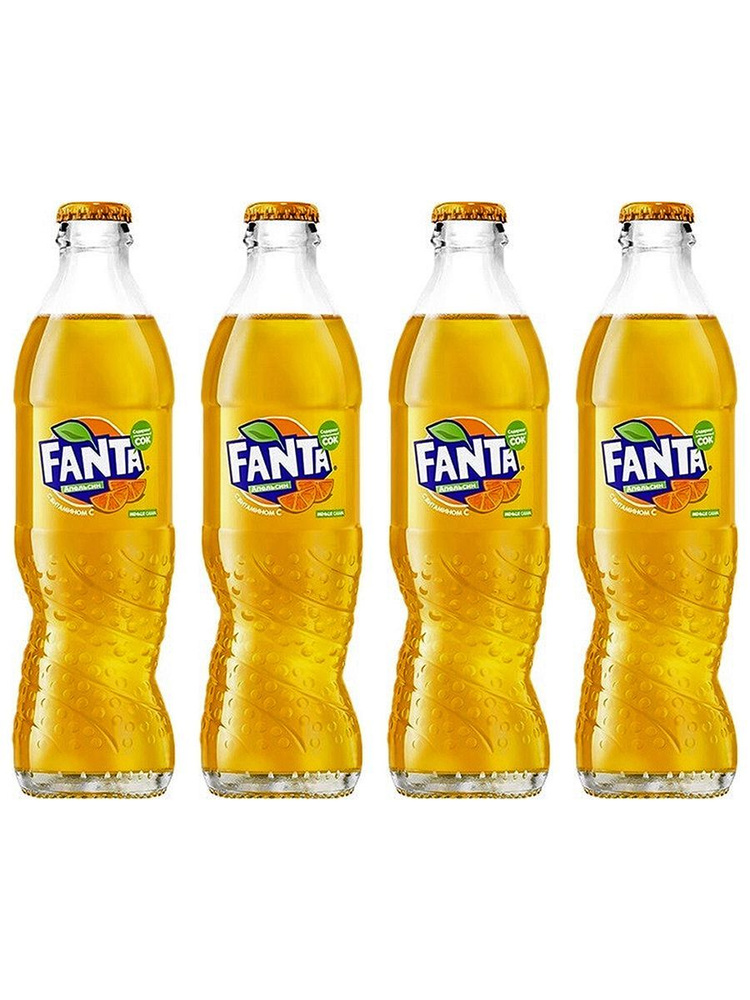 Газированный напиток Fanta Orange, 4 шт x 330 мл, стекло, Грузия #1