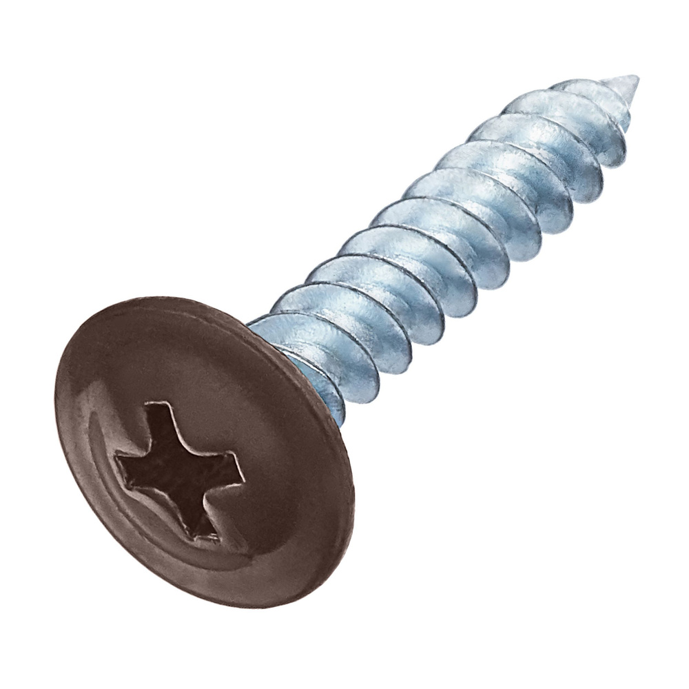 Саморез металл-металл 4,2х25 прессшайба острый, RAL 8017 (шоколадно ...