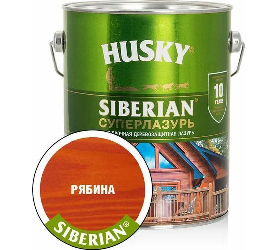 Суперлазурь для дерева HUSKY SIBERIAN цвет рябина 2.7 л #1