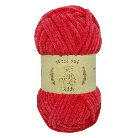 Пряжа Wool Sea Teddy Красный (06) 5 мотков 50 г/55 м (100% микрополиэстер) вул си тедди  #1