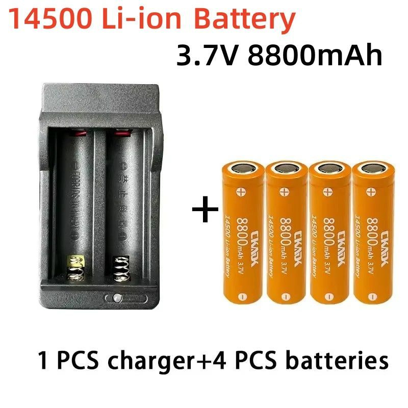 Новый 14500 заряжаемый литий - ионный аккумулятор 3.7V 8800 mAh фонарик батарея LED игрушка + зарядное #1