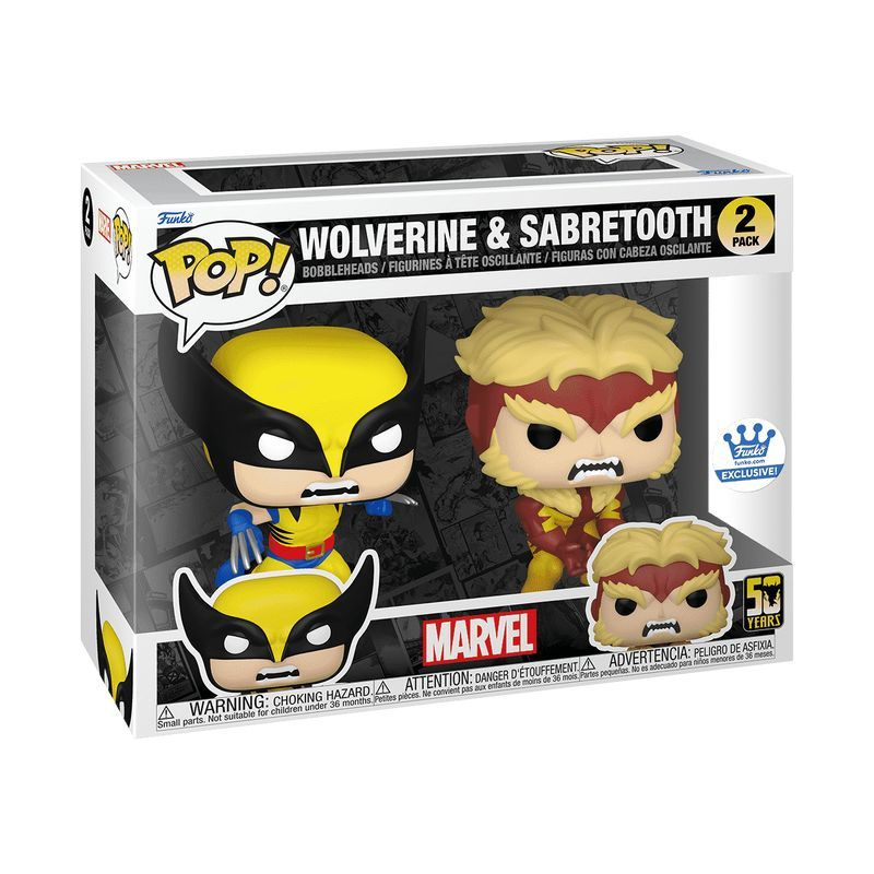 Фигурка Funko Pop! Wolverine & Sabretooth (Эксклюзив Funko Shop (Фанко Поп Росомаха и Саблезубый из комиксов #1