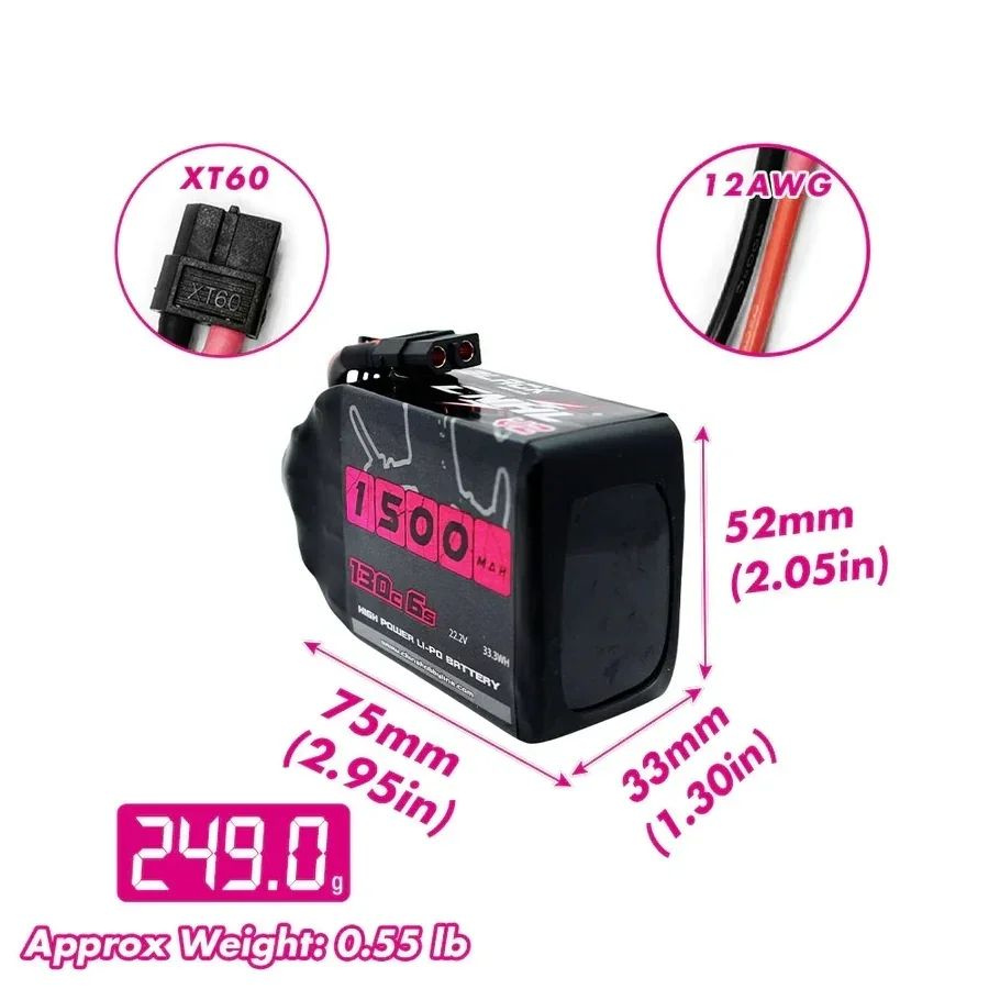 CNHL Китай HobbyLine Black Series 1300 1500 мАч 130C 4S 6S Lipo аккумулятор 14,8 В 22,2 В  #1