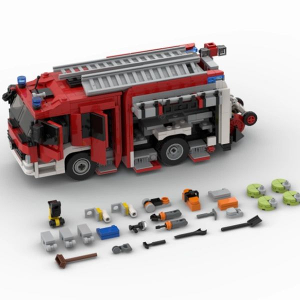 Studio MOC 137461 Munich Fire Truck Игрушки Кубики #1