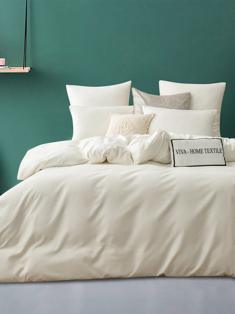 Комплект постельного белья VIVA-HOME TEXTILE однотонный CS037 Евро, наволочки 50х70, 70х70 #1