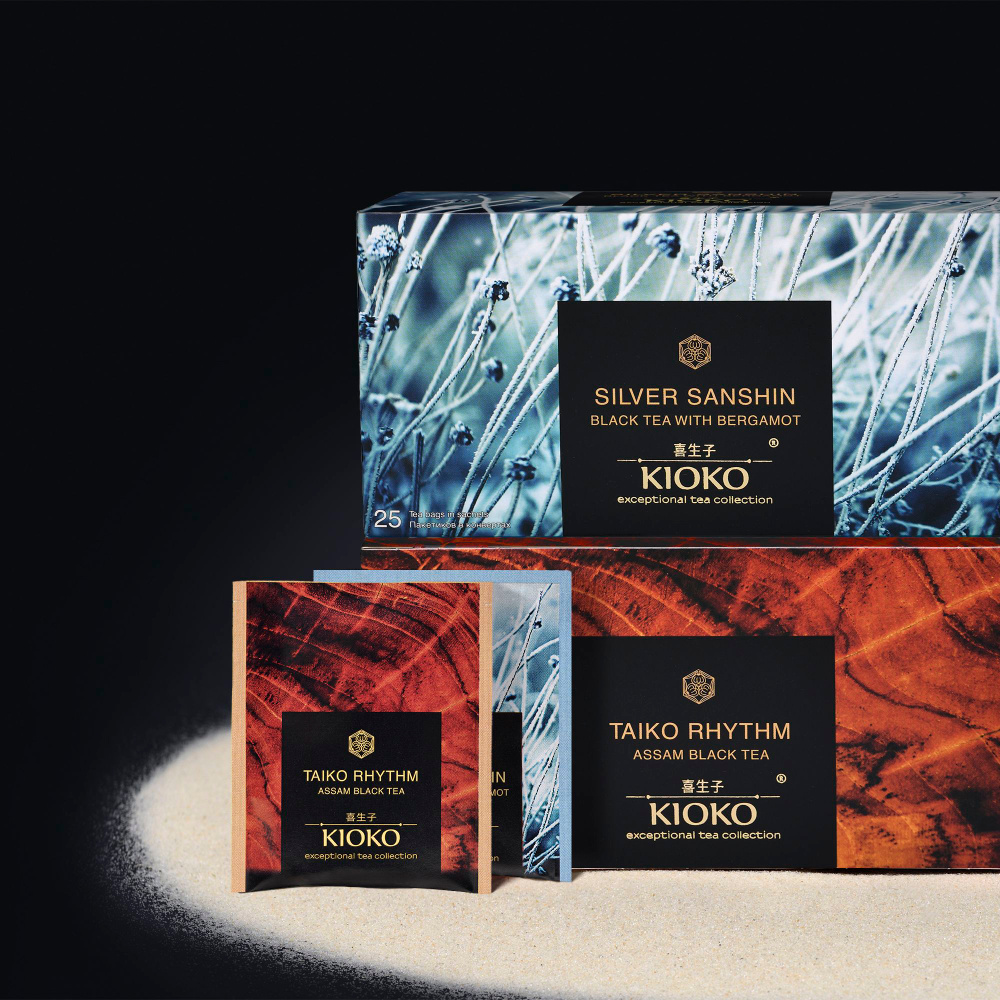 Набор черного чая KIOKO Taiko Rhythm 25/2,2г + KIOKO Silver Sanshin 25 ...