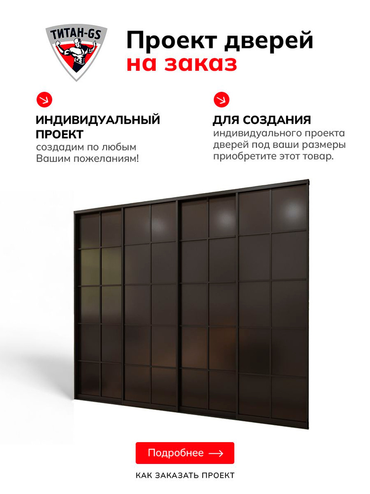 Проект дверей купе для гардеробной системы или шкафа купе Титан-GS под заказ #1