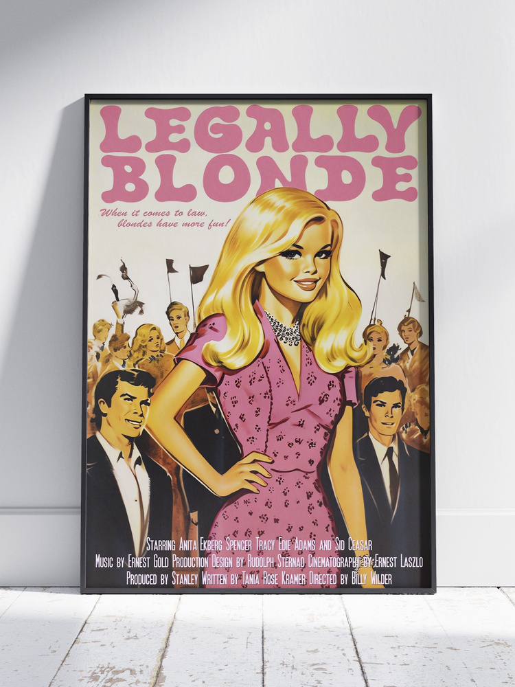 Плакат на стену для интерьера Блондинка в законе (Legally Blonde - Эль Вудс 1) - Постер по фильму кино #1