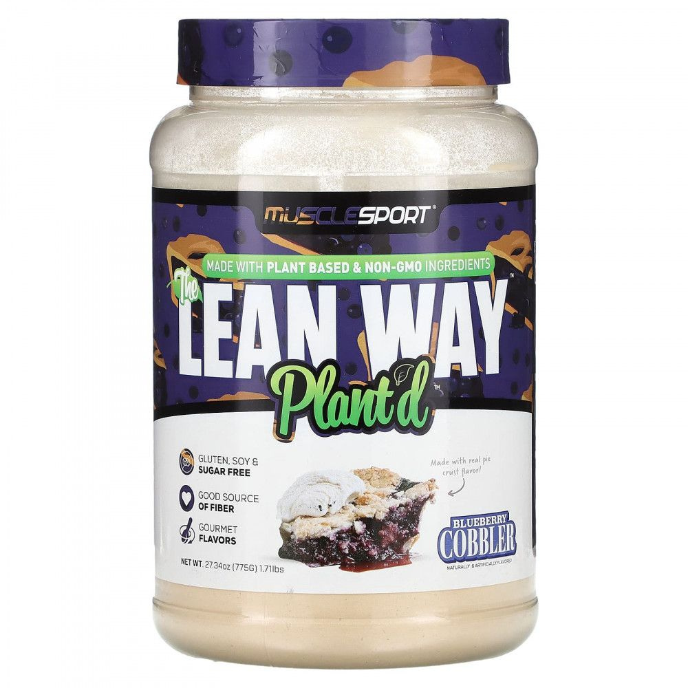 MuscleSport, The Lean Whey, Plant'd, со вкусом голубики, 775 г (1,7 фунта) #1