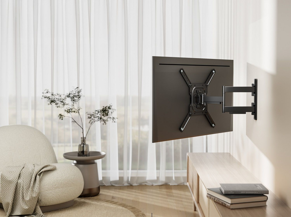 Кронштейн Butler 508 для ТВ 23"-65" наклонно-поворотный настенный, 35 кг, чёрный #1