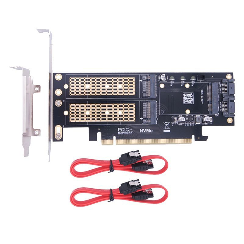 M.2 NVMe SSD NGFF к адаптеру PCIE 3.0 X16 M Key B Ключ MSATA PCI Expansion Converter Riser,Красный #1