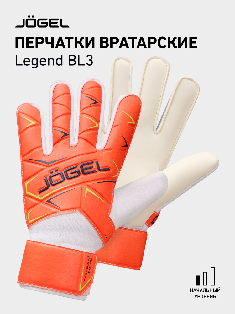 Вратарские перчатки футбольные Jogel Legend BL3 Flat, размер 6 #1