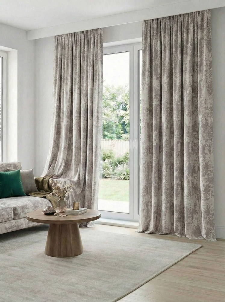 Curtain & Textile Штора гардина 1 шт 150х220 см крепление Лента бежевый #1