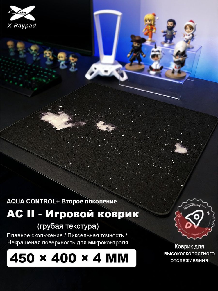 X-raypad Коврик для мышки, L, прозрачный, черный матовый #1