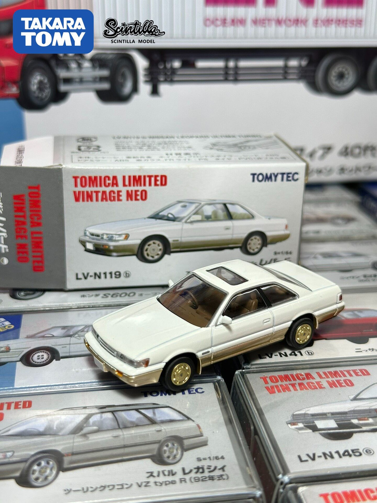 Машинка Tomytec 1/64 Tomica Limited Vintage Tomytec TLV LV-N119b Nissan Leopard Altima V30 Twin Cam Turbo #1